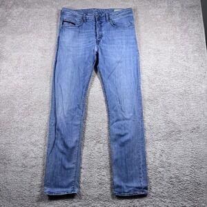 Diesel Jeans Men 32x32 Blue Buster Regular Slim Tapered Stretch Repaired R842R